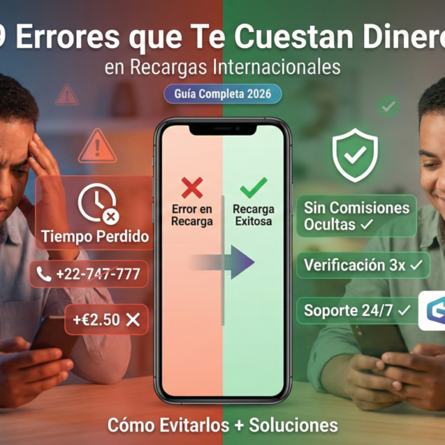 9 Errores en Recargas Internacionales (Cómo Solucionarlos)