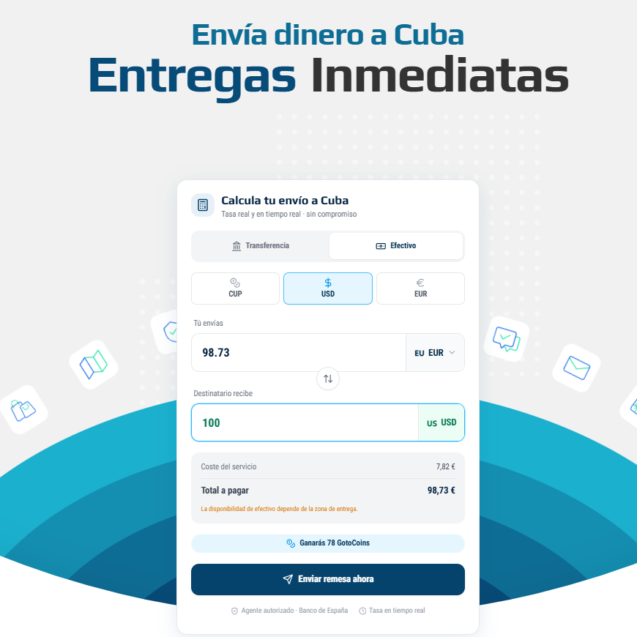 Tipo de cambio del dólar, el euro y el MLC para remesas a Cuba
